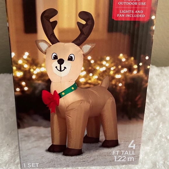 Santa’s Reindeer Christmas Holiday Inflatable 4” NEW